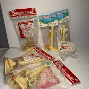 Set of 5 Vintage Electric Christmas Candles - Beacon/Noma - 1 pack of candle mat